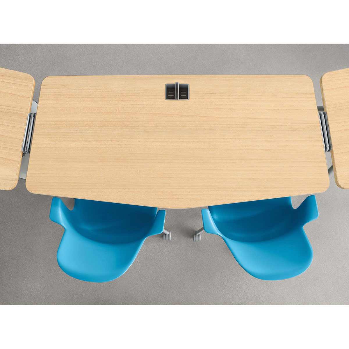 Steelcase VERB Studententisch auf Rollen in Chevronform, 2.100 x 500 mm